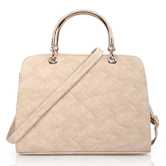 luxury handbags Delhi women beige quilted bag