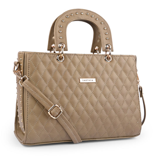 Shoulder Bag with Adjustable Sling Light Brown