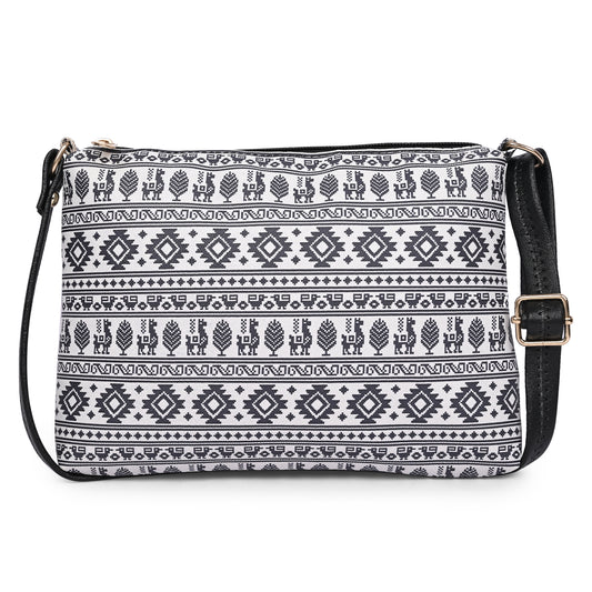 Black Textured Faux Leather Crossbody Bag