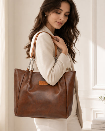 Modern Faux Leather Tote Bags for Women