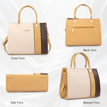 Beige Faux Leather Handbags for Women