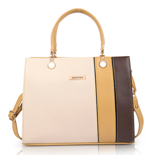 Beige Faux Leather Handbags for Women