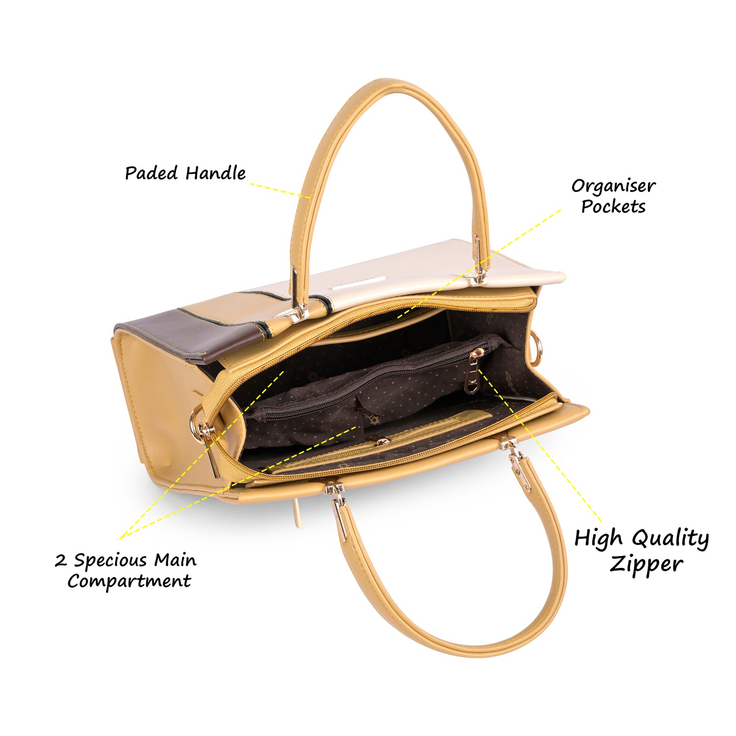 Beige Faux Leather Handbags for Women
