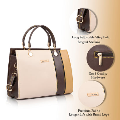 Brown Faux Leather Handbags for Women