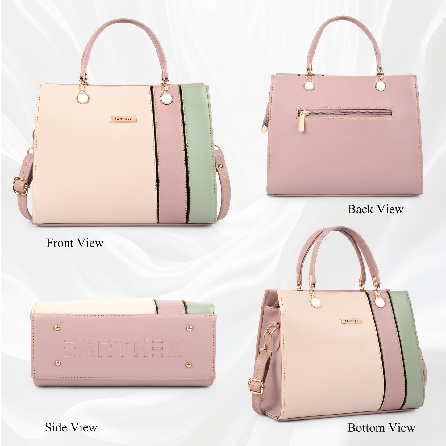 Pinkish Faux Leather Handbags for Women