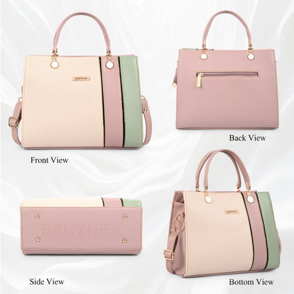 Pinkish Faux Leather Handbags for Women