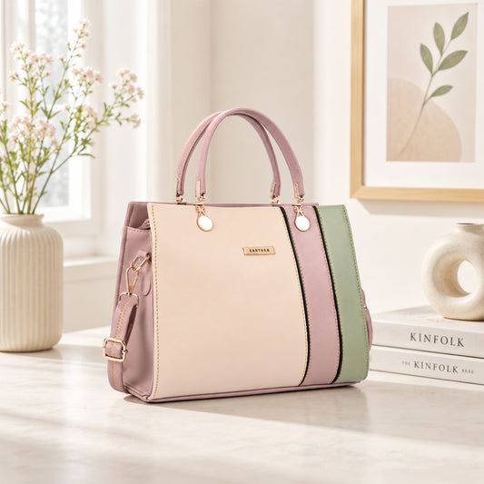 Pinkish Faux Leather Handbags for Women