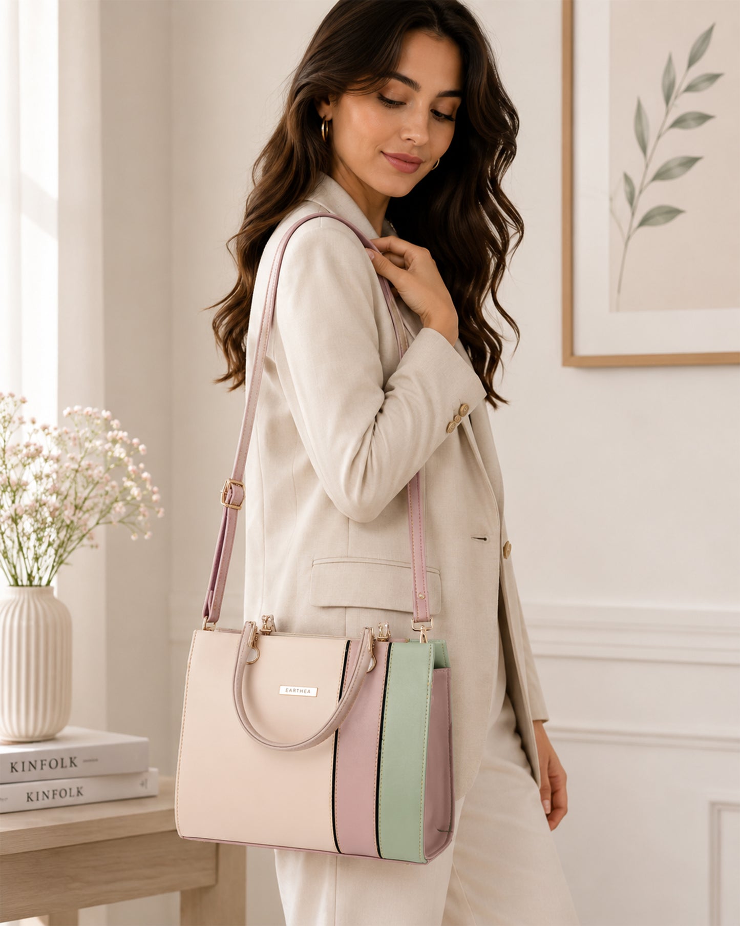 Pinkish Faux Leather Handbags for Women