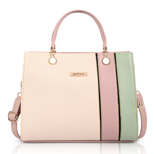 Pinkish Faux Leather Handbags for Women
