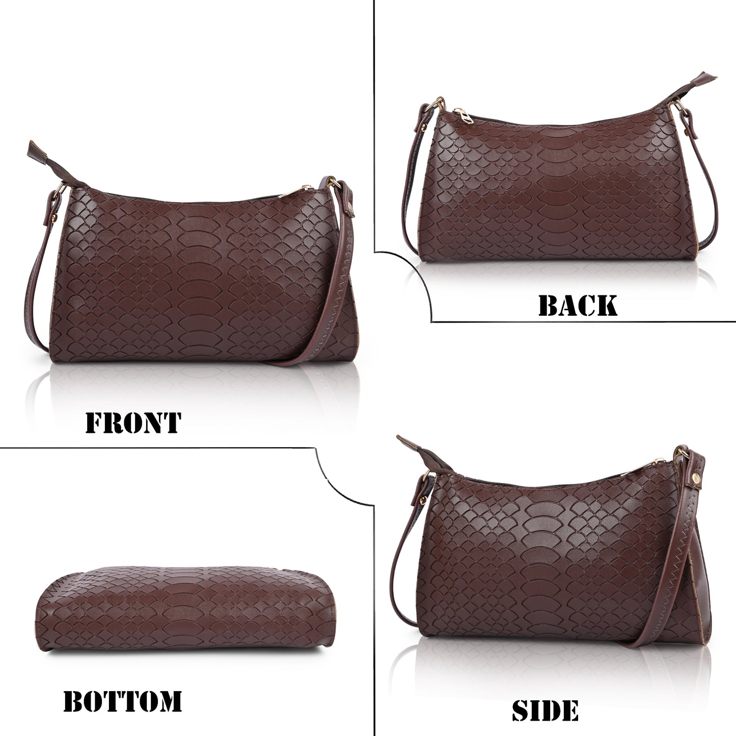 Textured Faux Leather Crossbody Bag