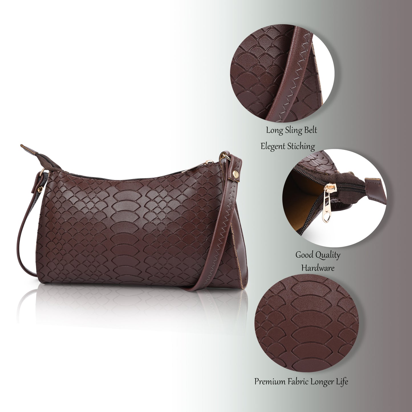 Textured Faux Leather Crossbody Bag