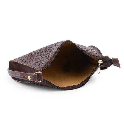 Textured Faux Leather Crossbody Bag