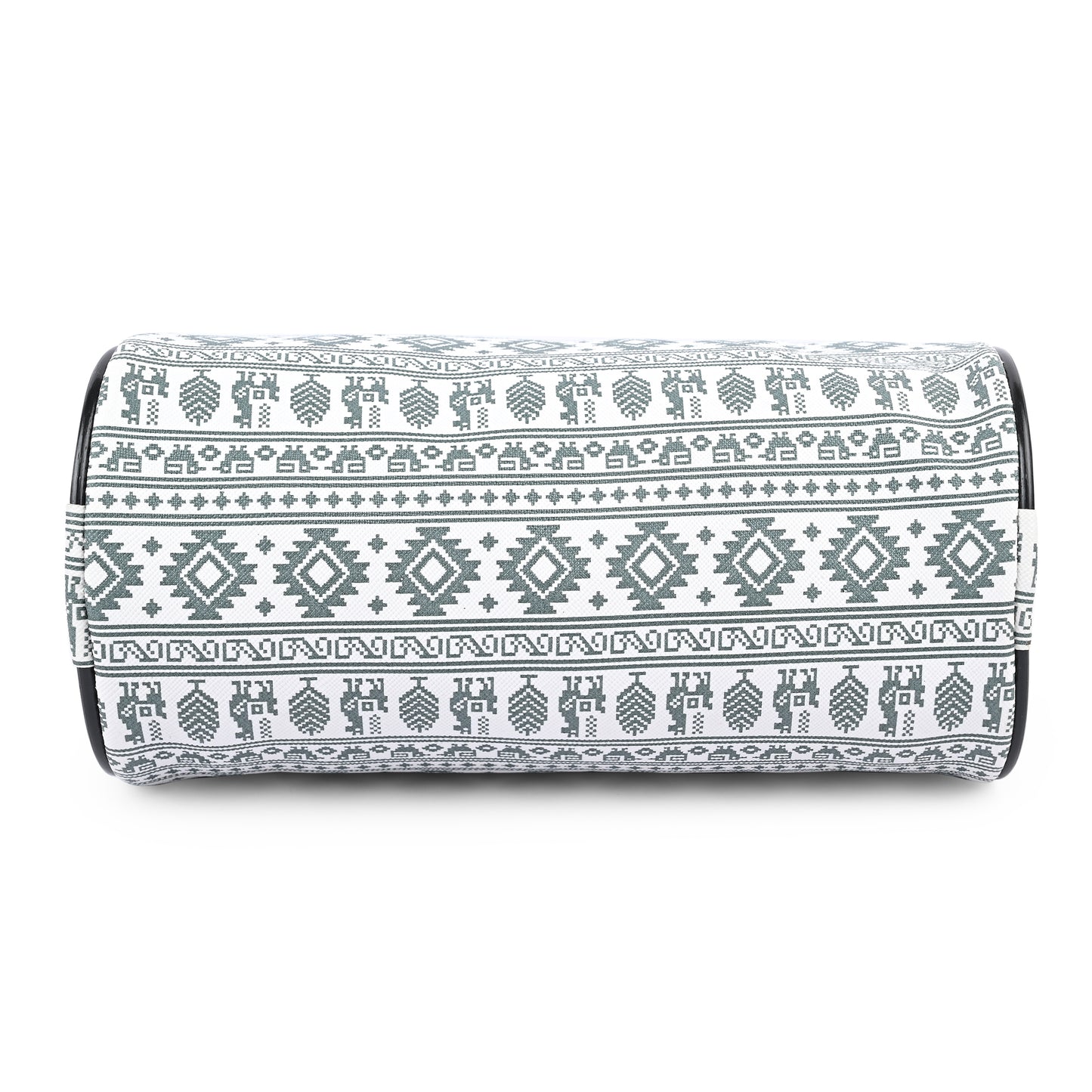 Green Aztec Print Barrel Crossbody Bag