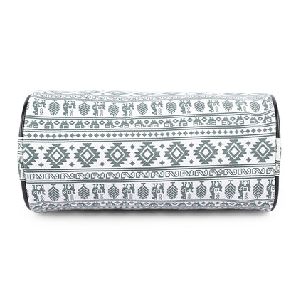 Green Aztec Print Barrel Crossbody Bag