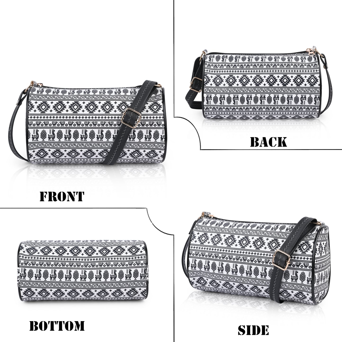 Aztec Print Barrel Crossbody Bags