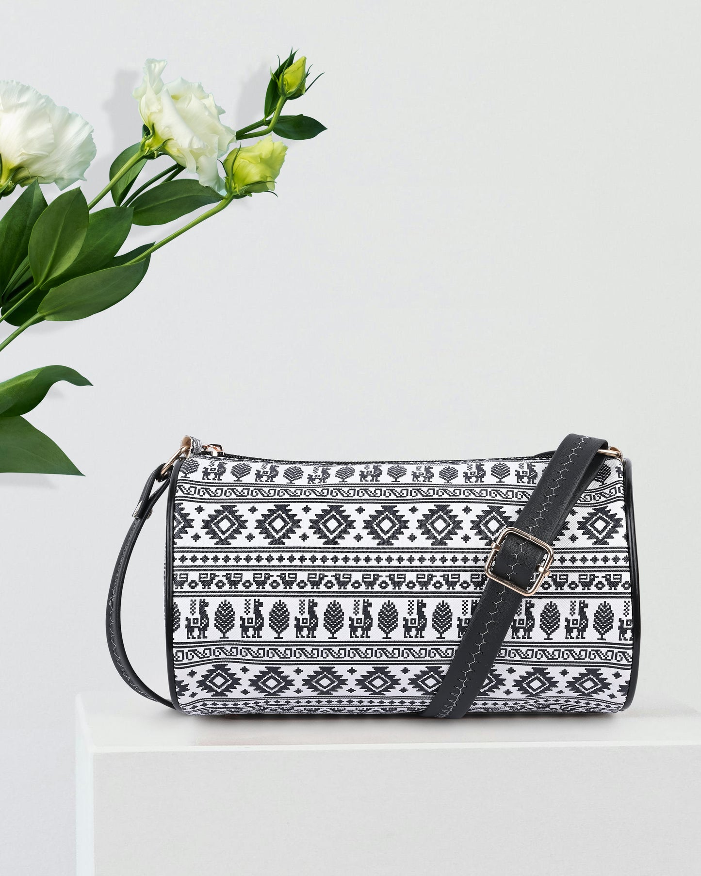Aztec Print Barrel Crossbody Bags
