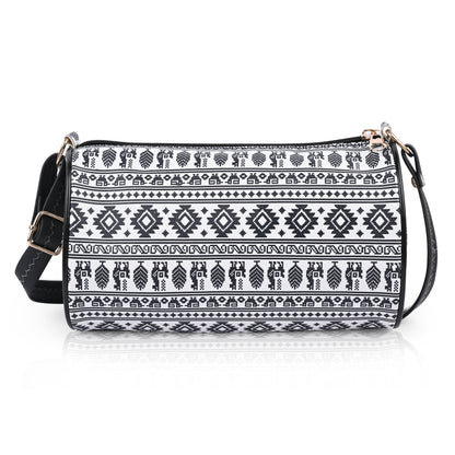 Aztec Print Barrel Crossbody Bags