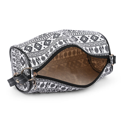 Aztec Print Barrel Crossbody Bags