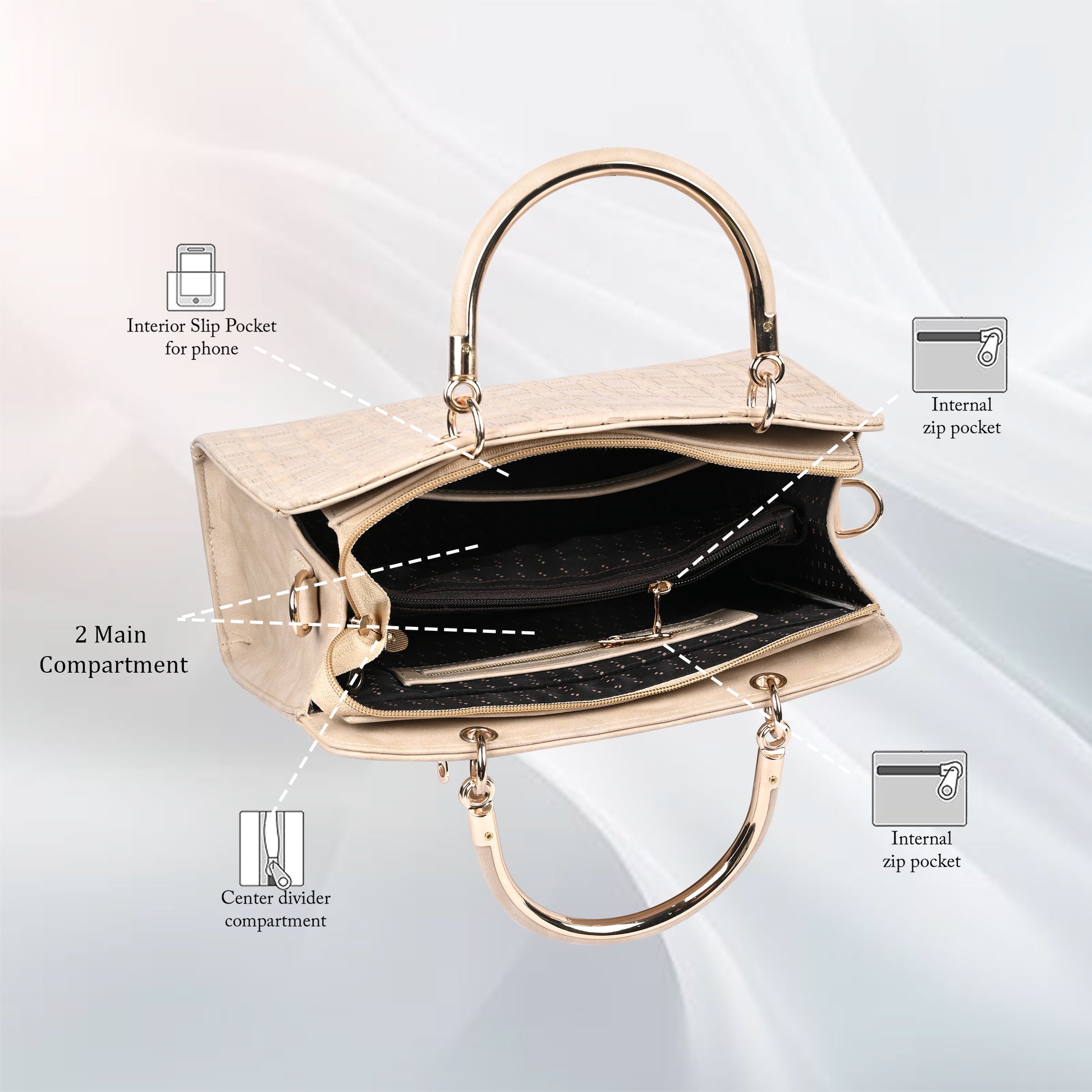 stylish handbags for women beige daily use bag