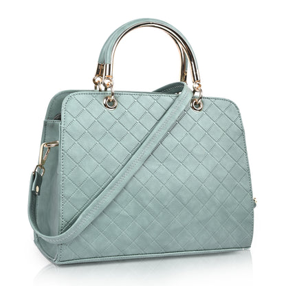Light Green Diagonal Pattern Handbag