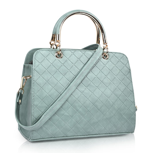 Light Green Diagonal Pattern Handbag
