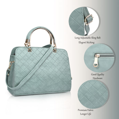 Light Green Diagonal Pattern Handbag
