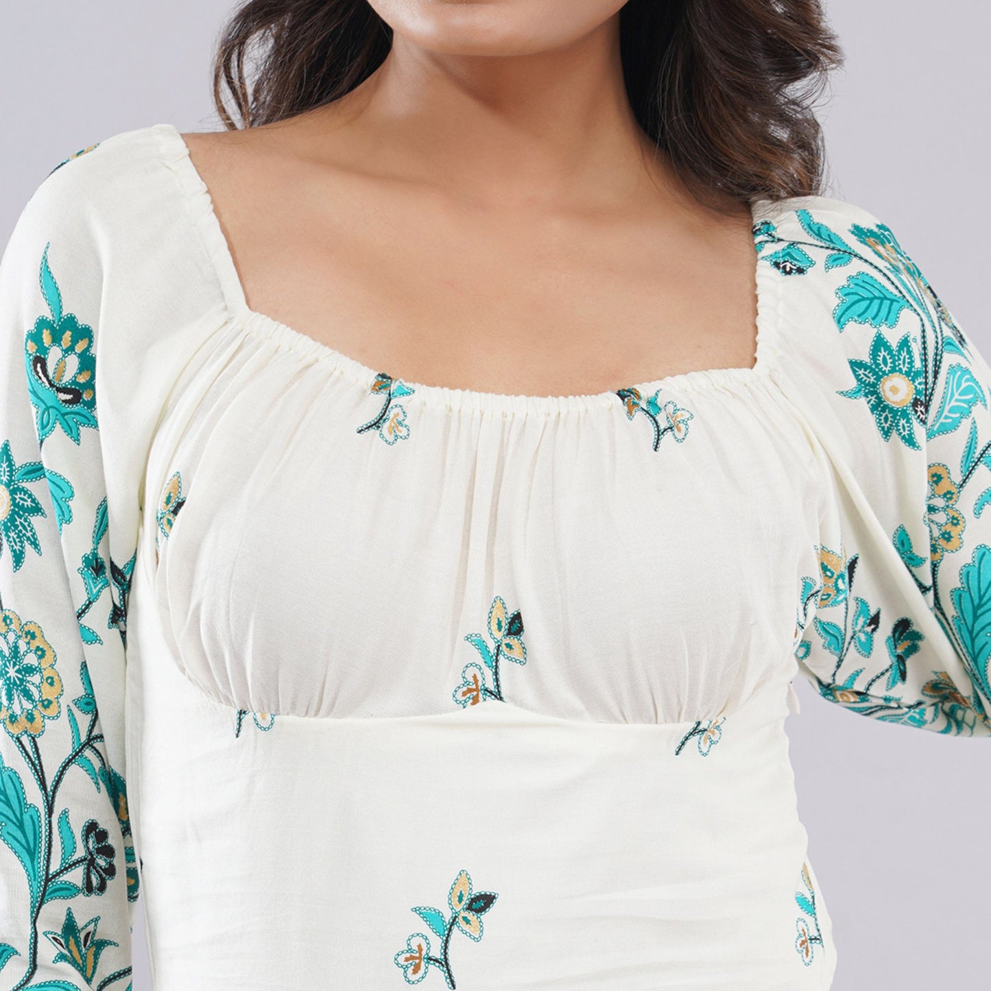 Turquoise Blossom Summer Dress