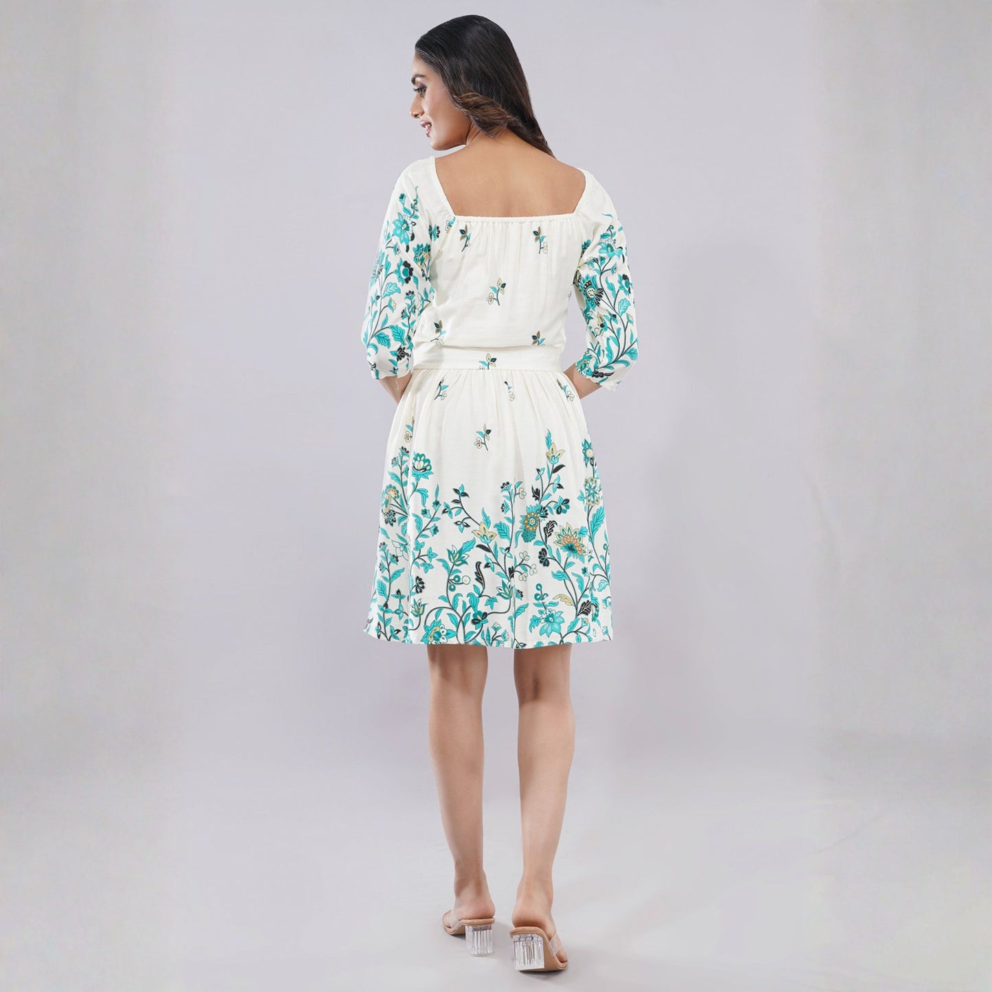 Turquoise Blossom Summer Dress