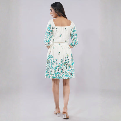 Turquoise Blossom Summer Dress