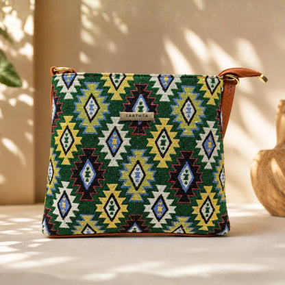 Royal Heritage Green Pattern Sling Bag