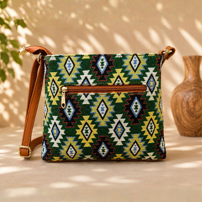 Royal Heritage Green Pattern Sling Bag
