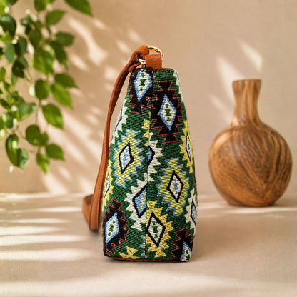 Royal Heritage Green Pattern Sling Bag