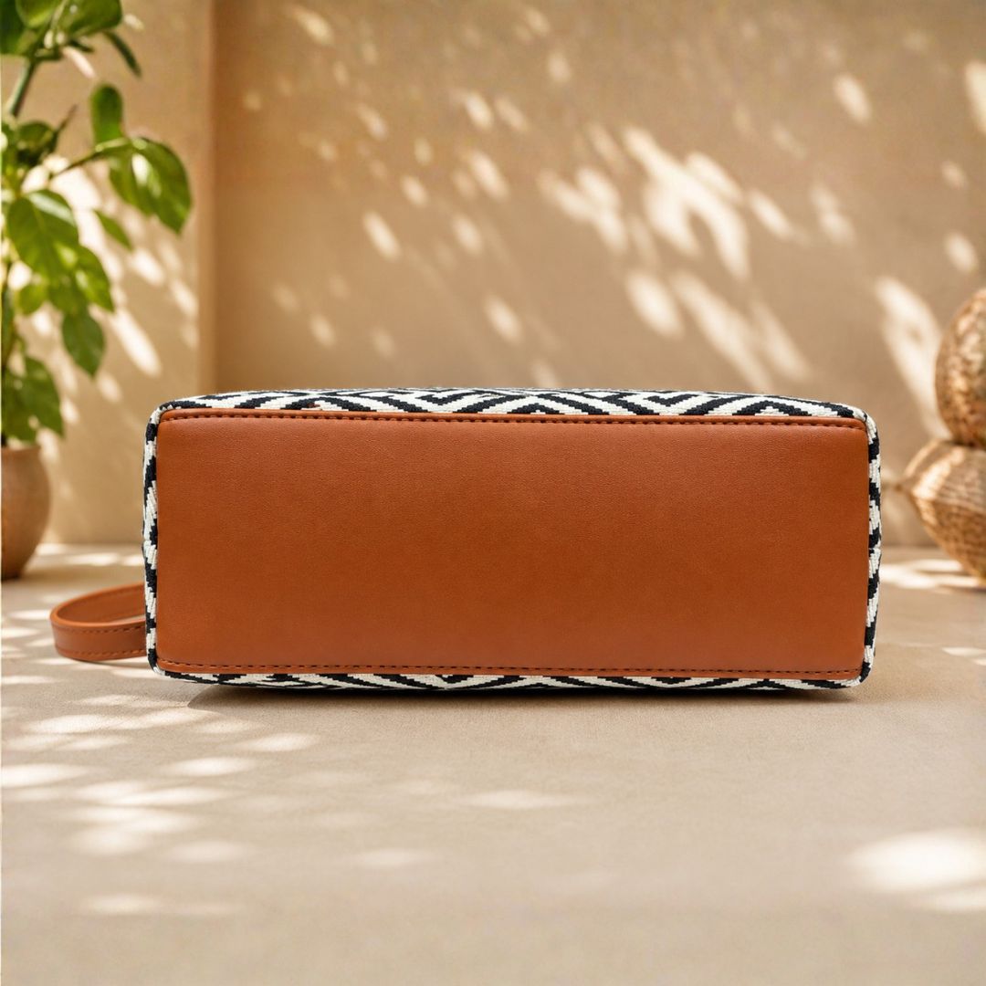 Royal Heritage Black & White Pattern Sling Bag