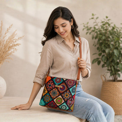 Royal Heritage Multi Pattern Sling Bag