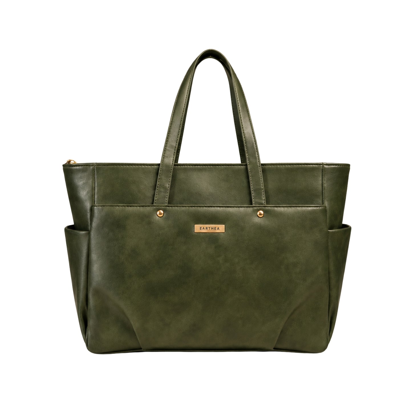 Green Structured Tote Bag with Tasselled