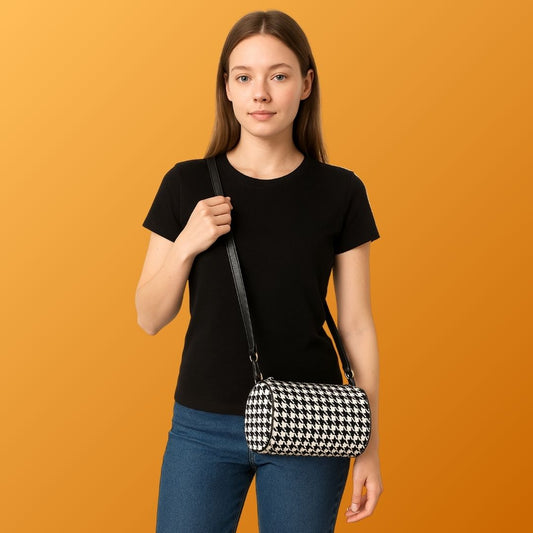 Aztec Print Barrel Crossbody Bag