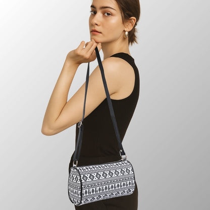 Aztec Print Barrel Crossbody Bags