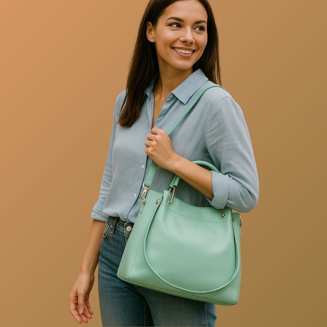 Premium Leather Sling Bag Women Delhi green stylish design